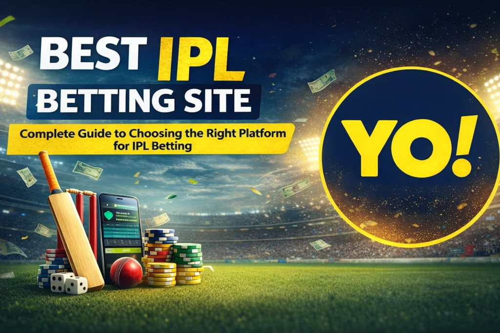 Best IPL Betting Site guide with YO logo showing cricket betting platform concept