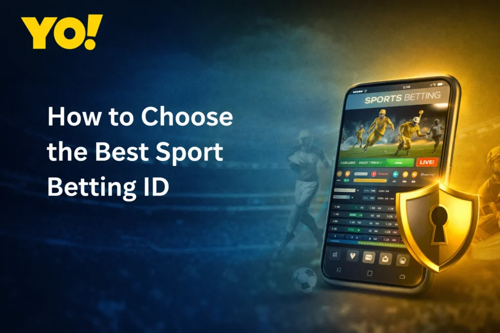 How to choose the Best Sport Betting ID banner with YO logo, betting app interface, and security shield